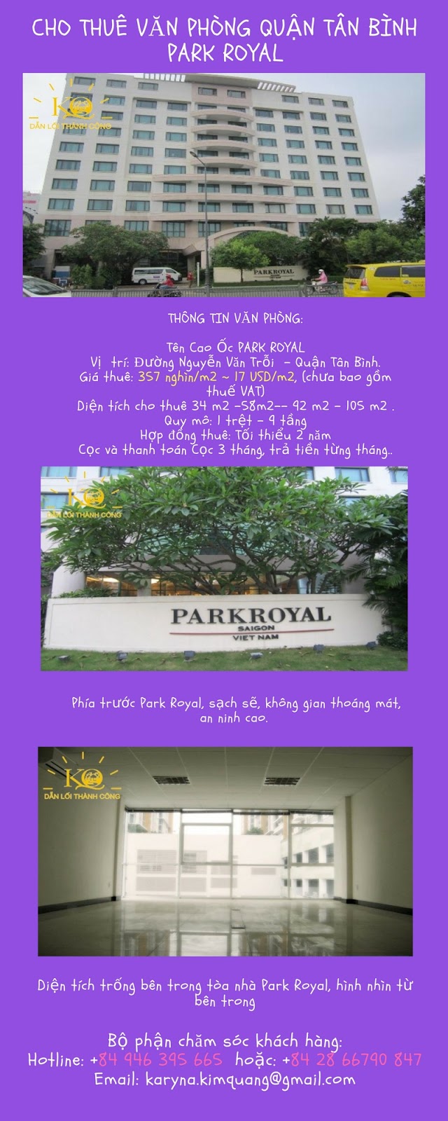 Cho thuê văn phòng quận Tân Bình Park Royal